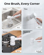 Electric Spin Scrubber - Cordless Power Cleaning Brush with USB Rechargeable Battery for Kitchen, Bathroom, Tiles, and Sink Surfaces