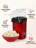 Mini Electric Hot Air Popcorn Maker Machine – Oil-Free Automatic Popcorn Popper for Home & Movie Nights