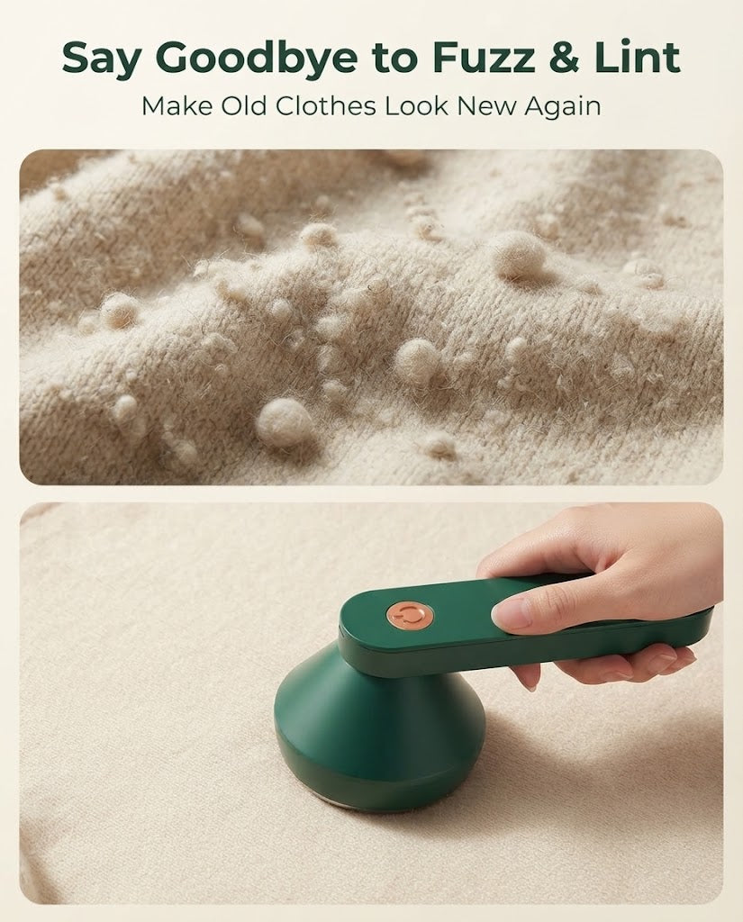Portable USB Rechargeable Fabric Shaver & Lint Remover for Sweaters, Sofas, and Clothes – Utility Care