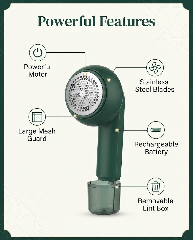 Portable USB Rechargeable Fabric Shaver & Lint Remover for Sweaters, Sofas, and Clothes – Utility Care