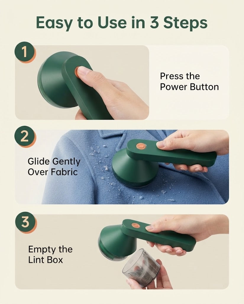 Portable USB Rechargeable Fabric Shaver & Lint Remover for Sweaters, Sofas, and Clothes – Utility Care