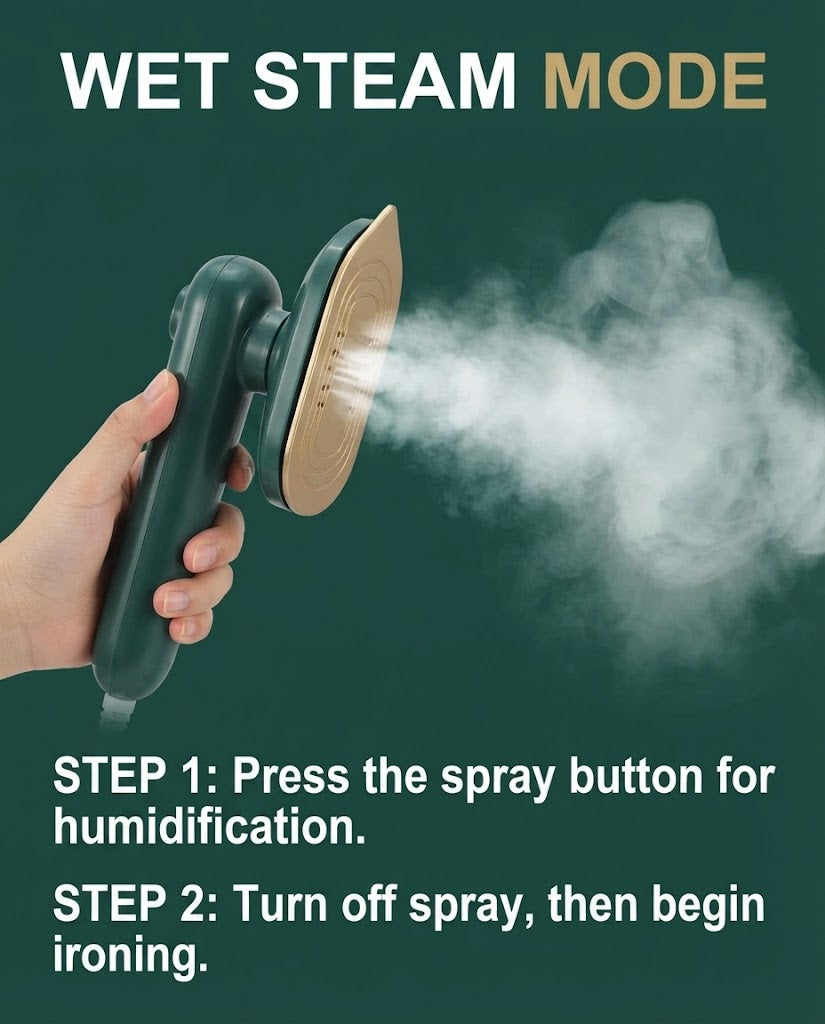 Portable Mini Micro Steam Iron for Clothes - Wet & Dry Travel Garment Steamer