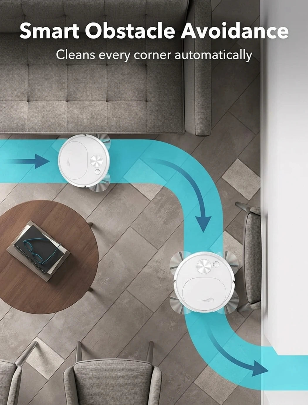3-in-1 Smart Robot Vacuum Cleaner – Automatic Sweeping, Mopping & Powerful Suction Cleaner for Hard Floors & Low-Pile Carpets