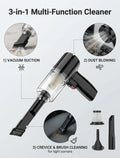 3-in-1 Handheld Cordless Car Vacuum Cleaner, High-Power Auto Vacuum, Air Duster & Hand Vacuum for Home and Car