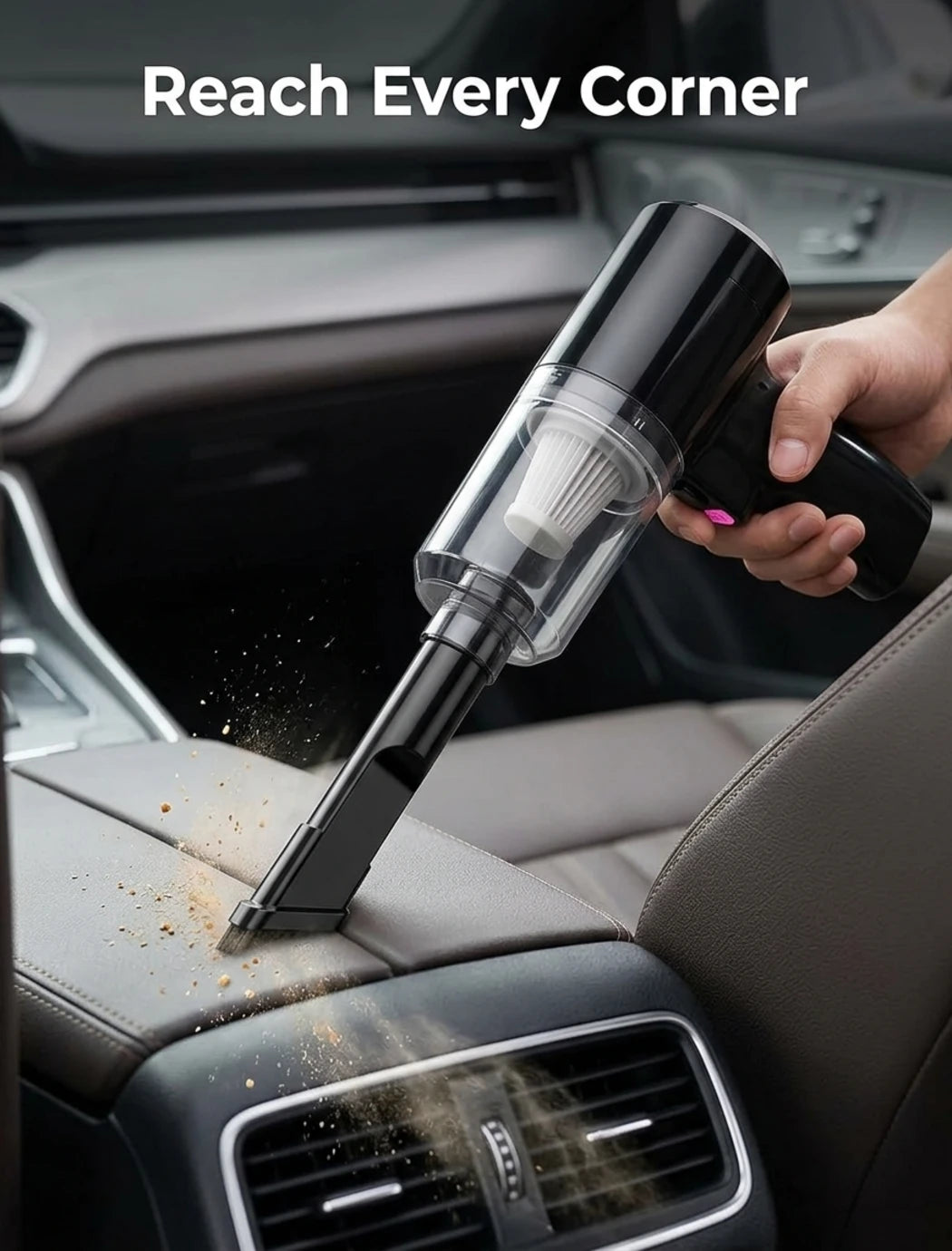 3-in-1 Handheld Cordless Car Vacuum Cleaner, High-Power Auto Vacuum, Air Duster & Hand Vacuum for Home and Car