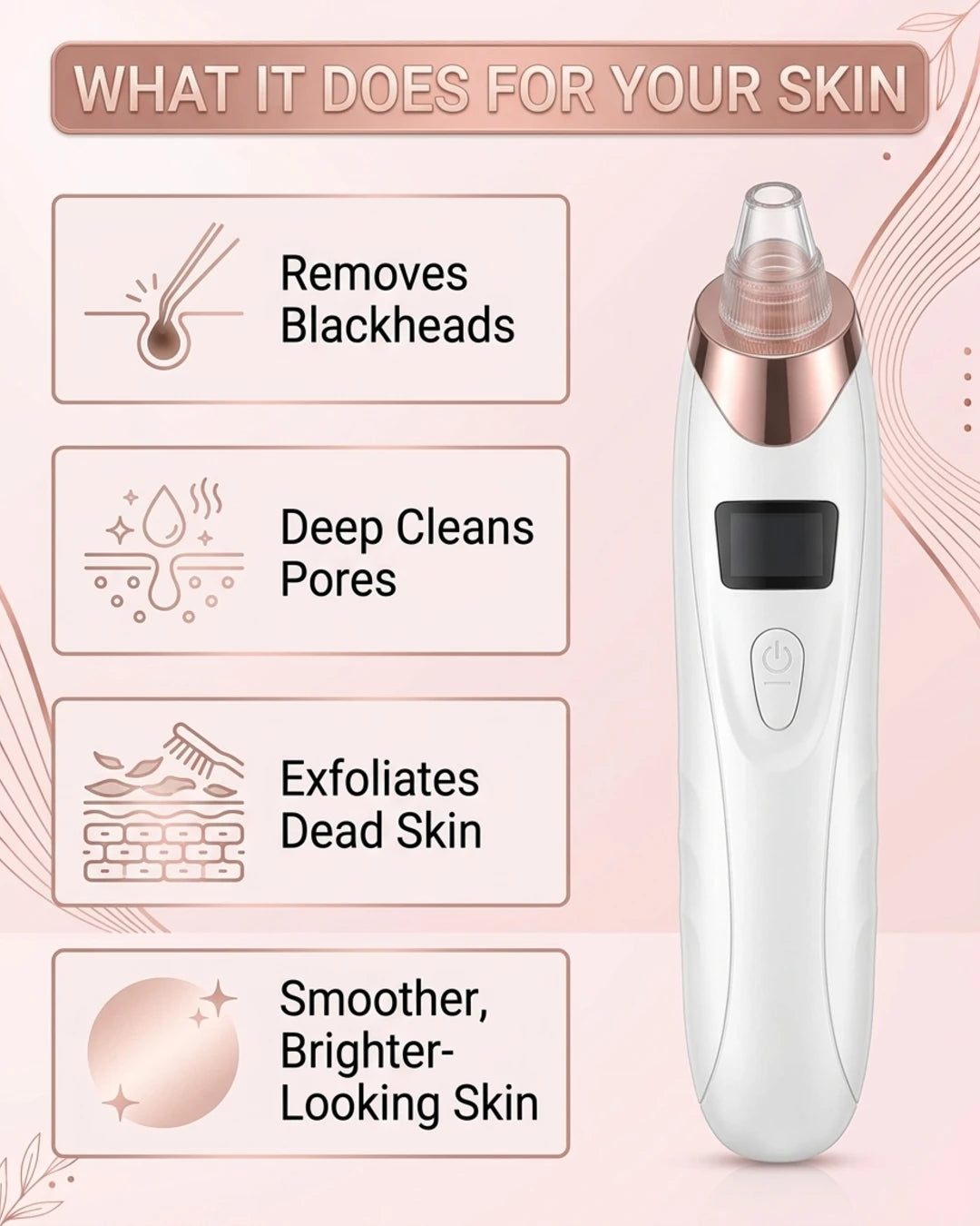 Electric Blackhead Remover Vacuum – Rechargeable Pore Cleaner & Acne Extractor Device