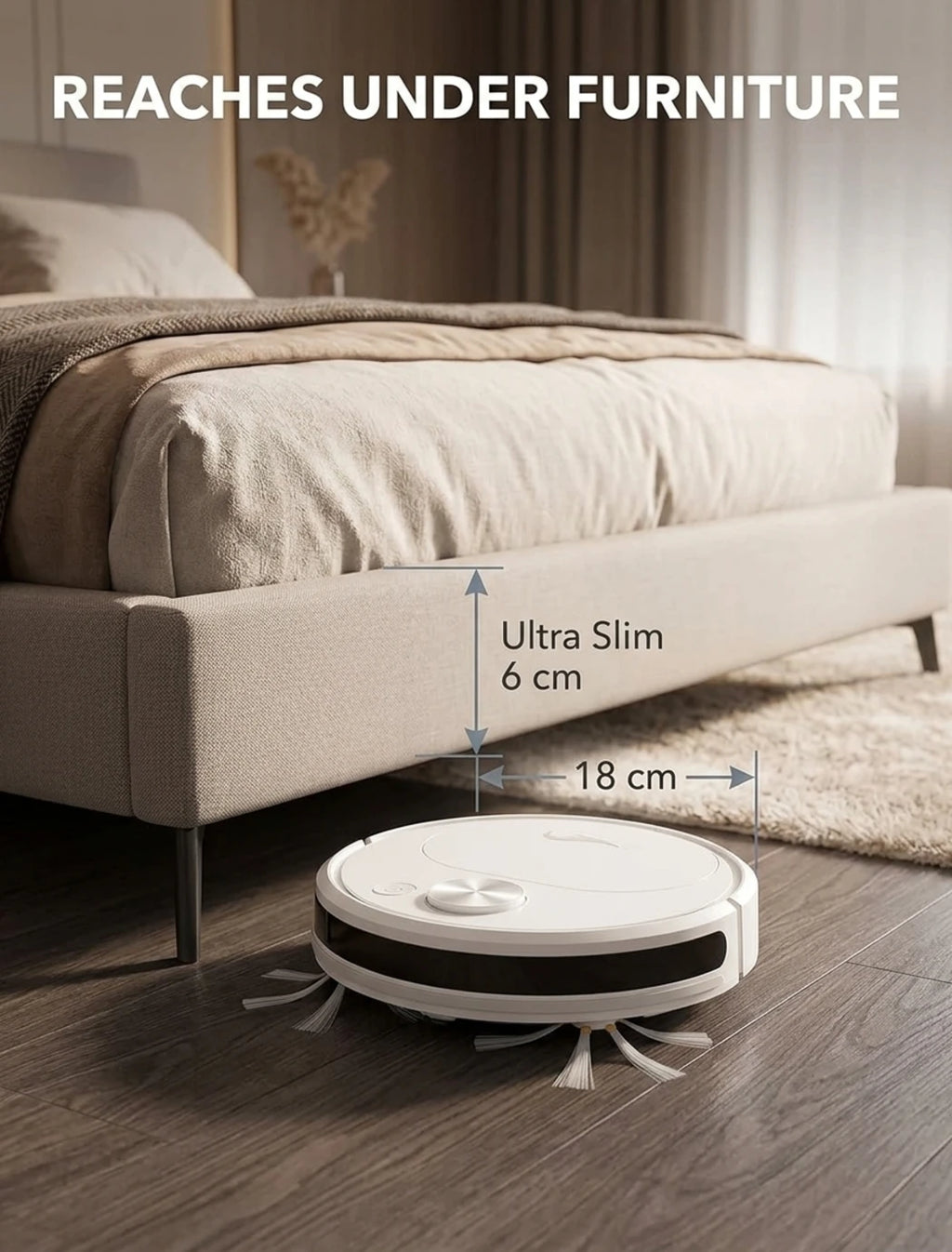 3-in-1 Smart Robot Vacuum Cleaner – Automatic Sweeping, Mopping & Powerful Suction Cleaner for Hard Floors & Low-Pile Carpets