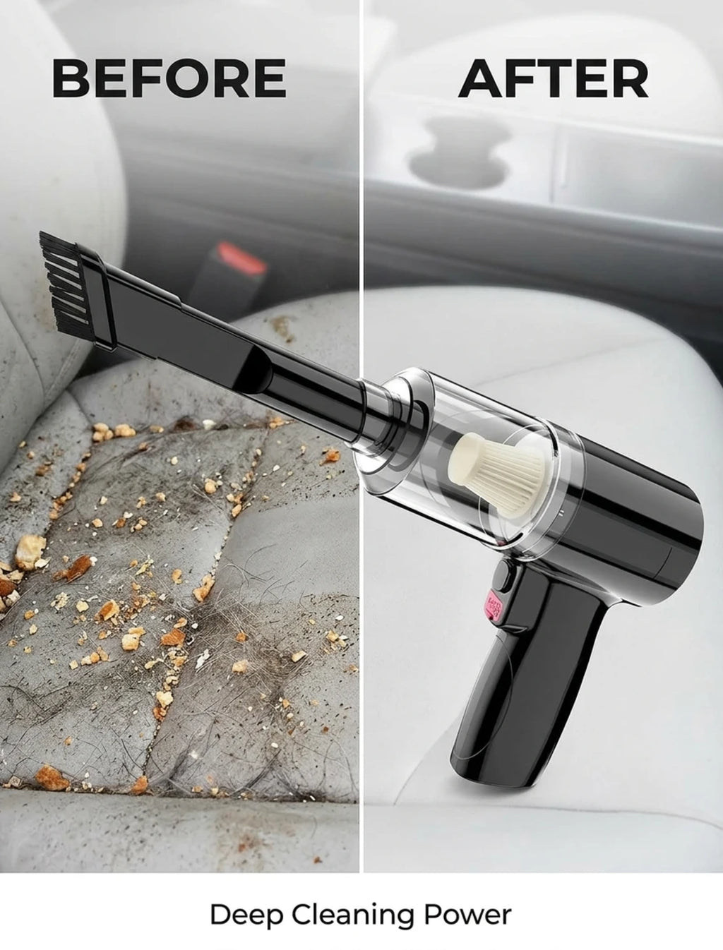 3-in-1 Handheld Cordless Car Vacuum Cleaner, High-Power Auto Vacuum, Air Duster & Hand Vacuum for Home and Car