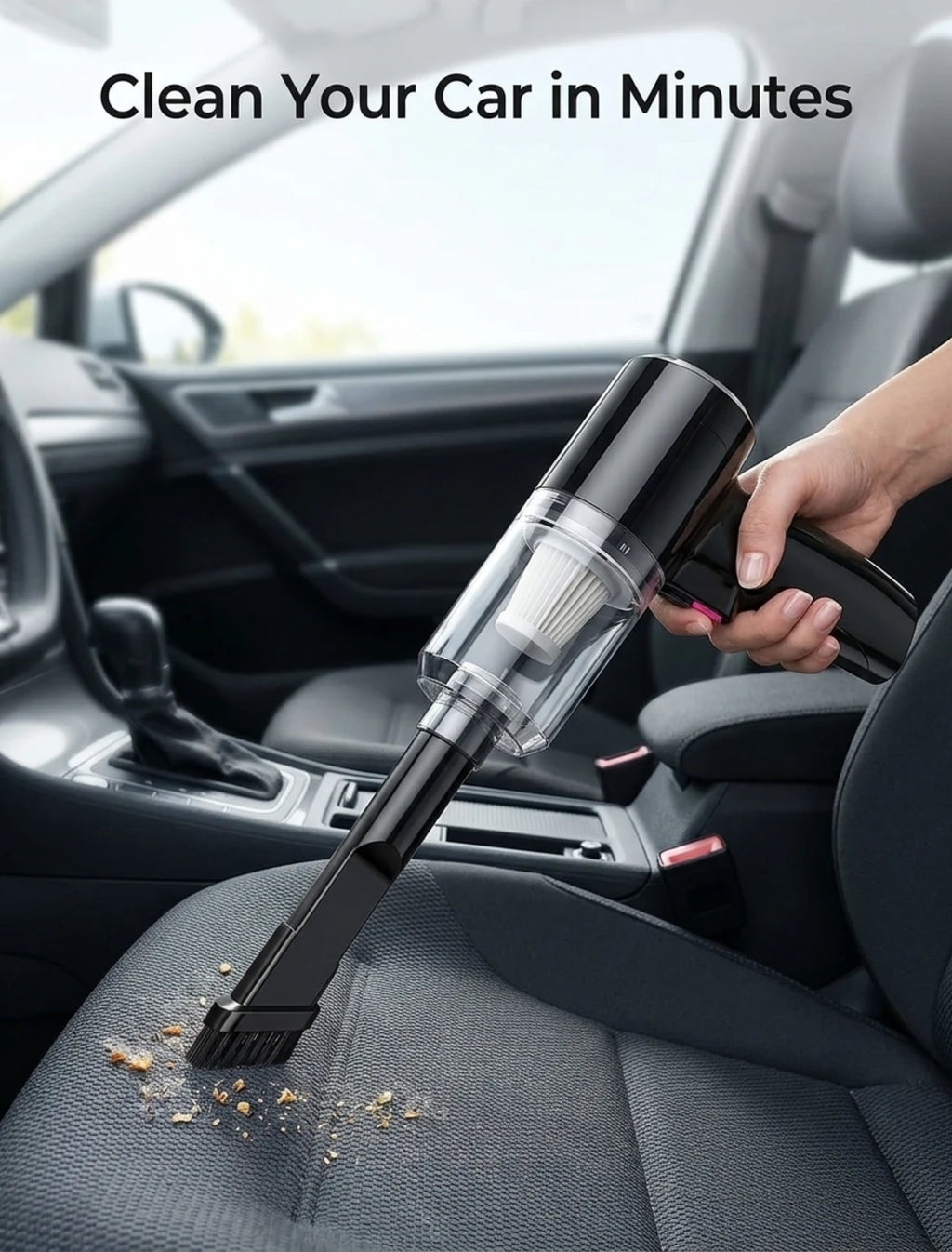 3-in-1 Handheld Cordless Car Vacuum Cleaner, High-Power Auto Vacuum, Air Duster & Hand Vacuum for Home and Car