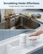 Electric Spin Scrubber - Cordless Power Cleaning Brush with USB Rechargeable Battery for Kitchen, Bathroom, Tiles, and Sink Surfaces